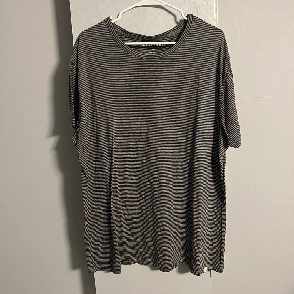 Gray and white striped Tee